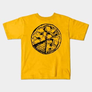 Whole pizza ink sketch Kids T-Shirt